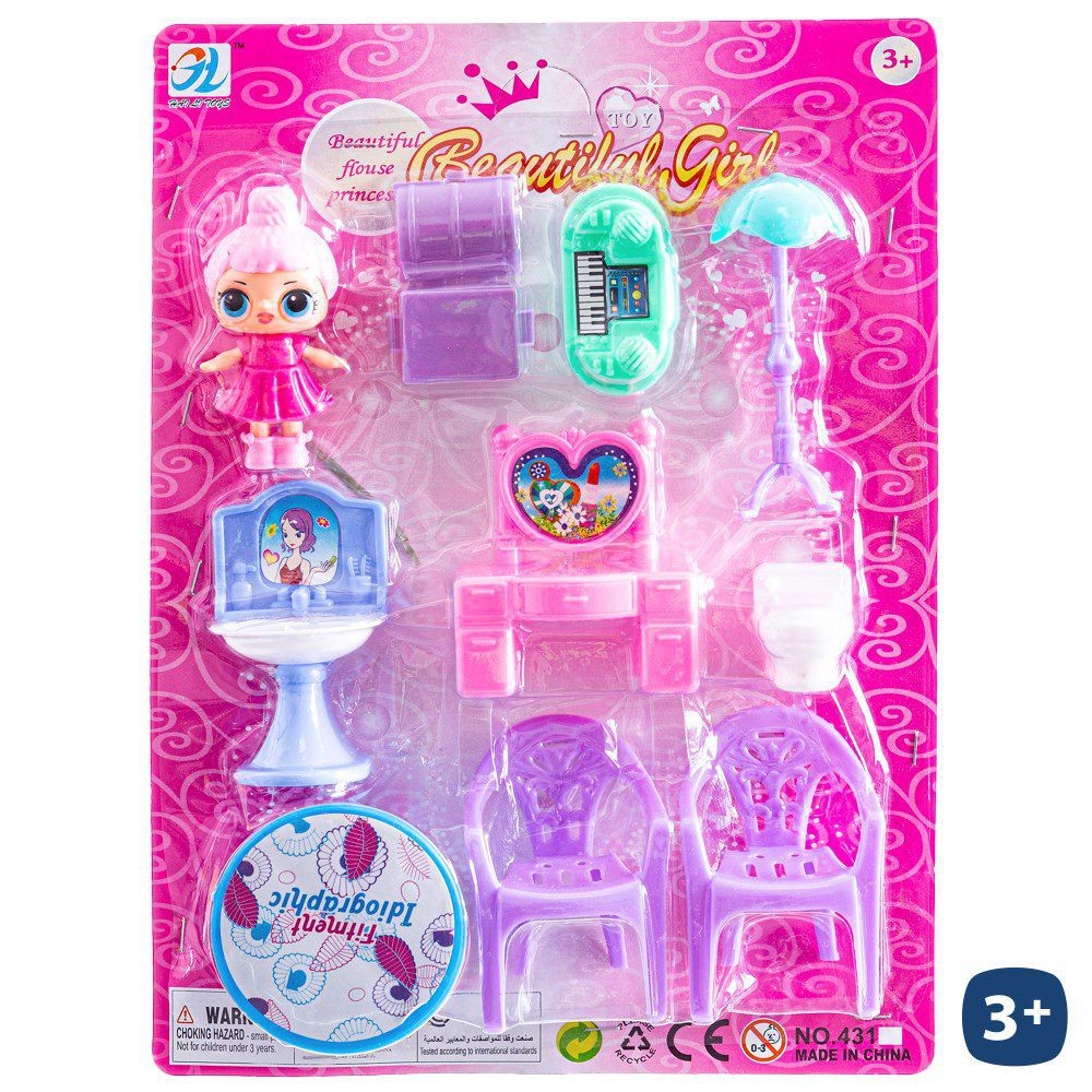 MINI MUÑECA C/MOBILIARIO