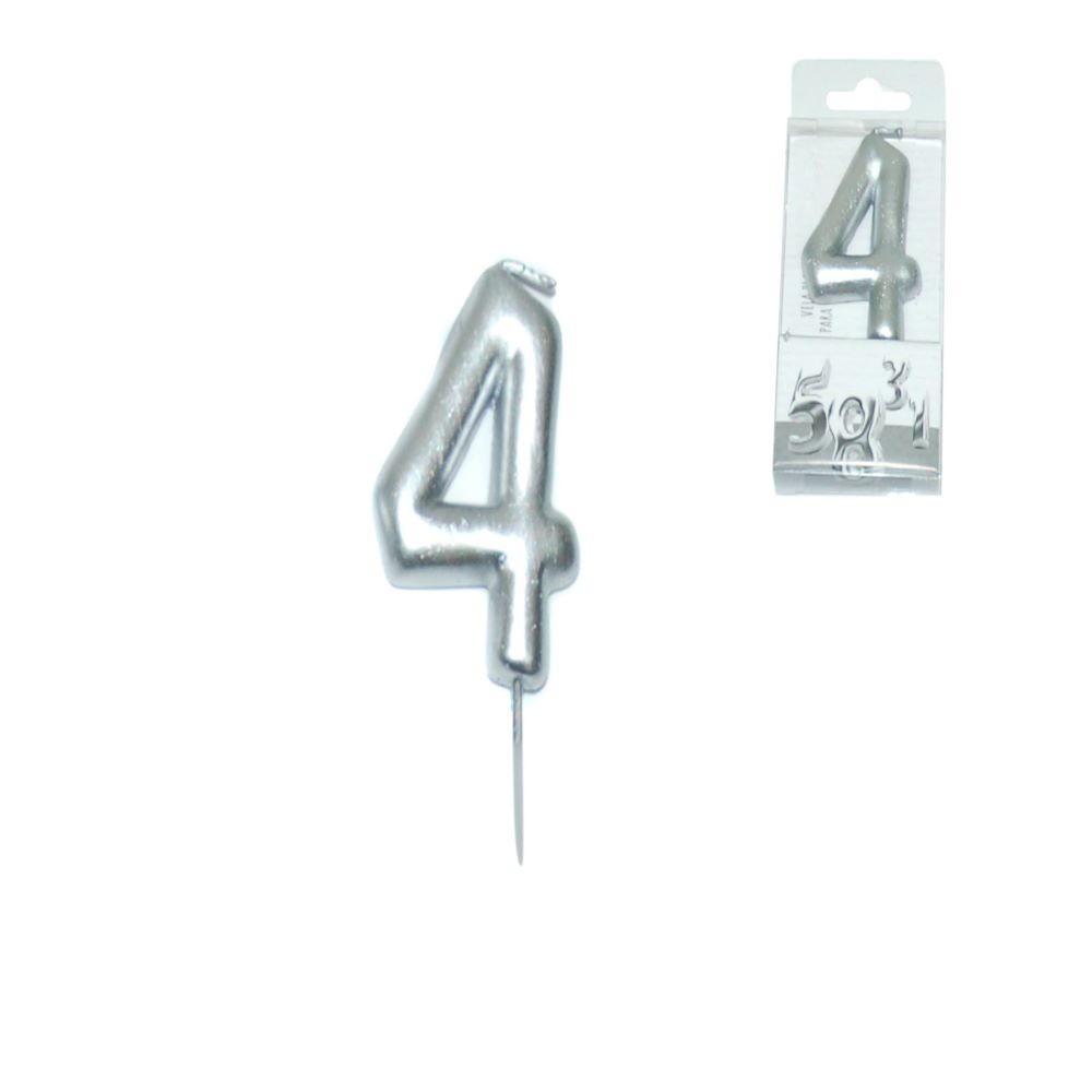 SILVER CANDLE NUMBER - 4