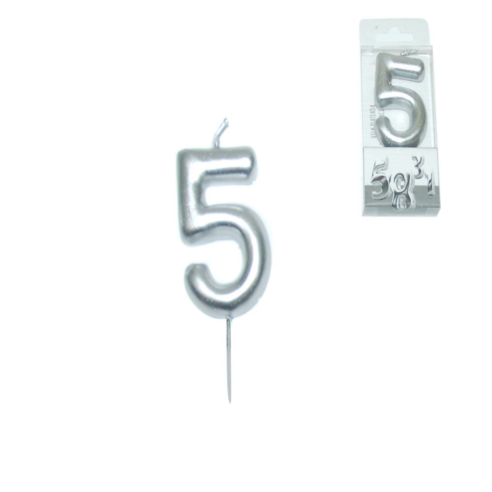 SILVER CANDLE NUMBER - 5