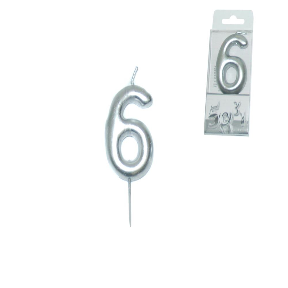 SILVER CANDLE NUMBER - 6