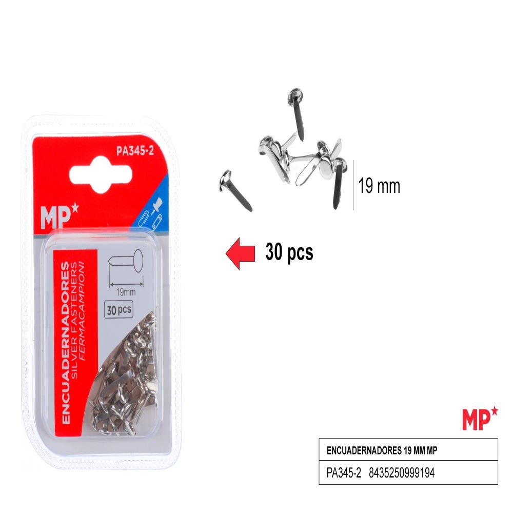 19MM SILVER FASTENERS