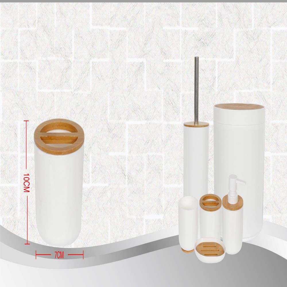 PORTA CEPILLOS BLANCO/MADERA