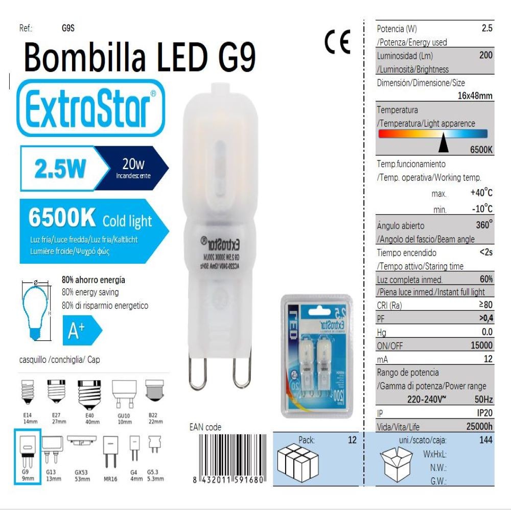 BOMBILLA LED G9