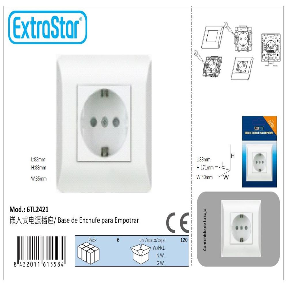 BASE ENCHUFE EMPOTRABLE BLIS