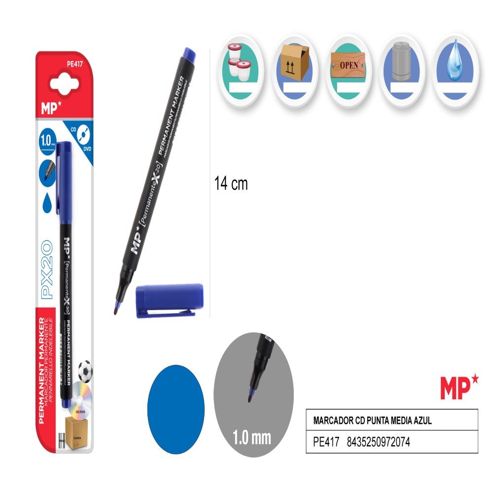 MARCADOR CD PUNTA AZUL