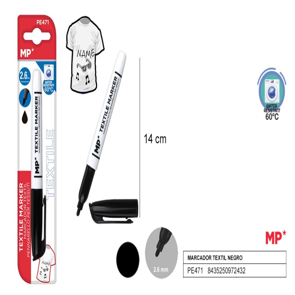 MARCADOR TEXTIL NEGRO