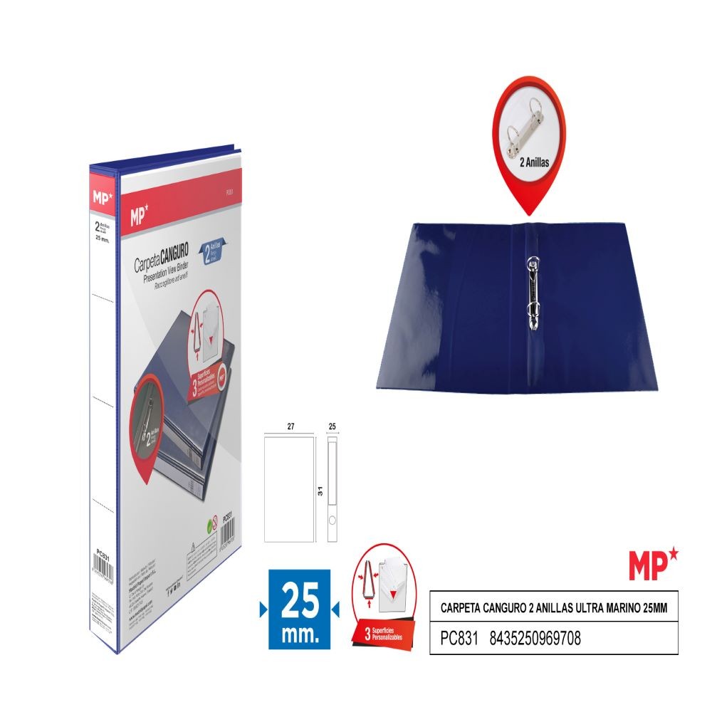 KANGAROO FOLDER 25MM BLUE