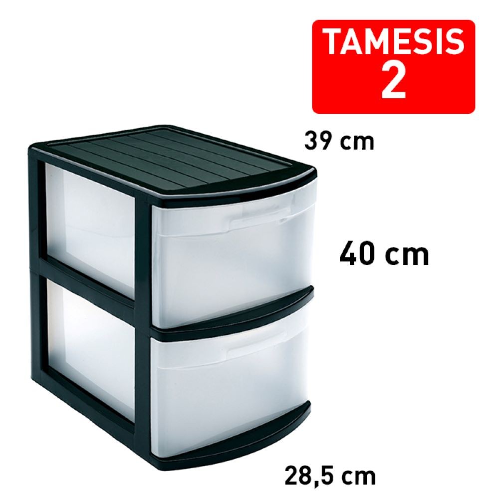 TAMESIS 2 DRAWER BLACK