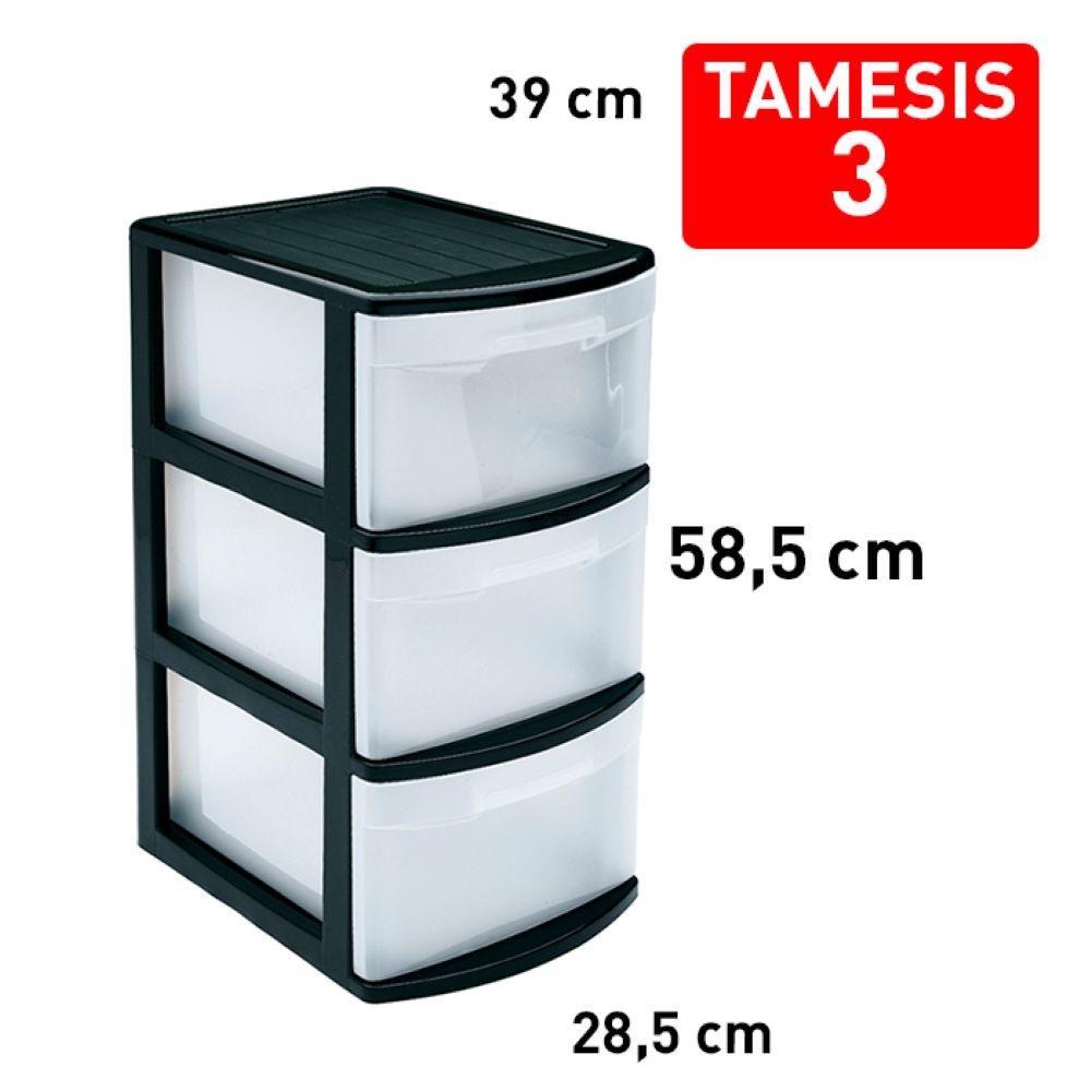 TAMESIS 3 DRAWER BLACK