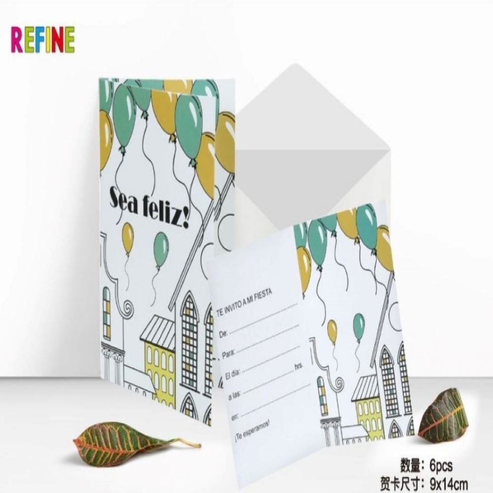 TARJETA DE INVITACIÓN 6PCS