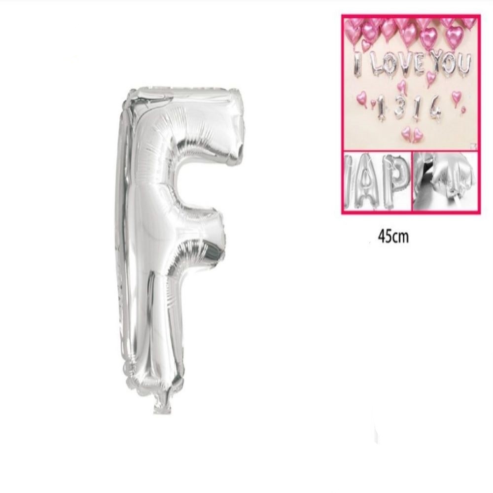 GLOBO FOIL "F" PLATA