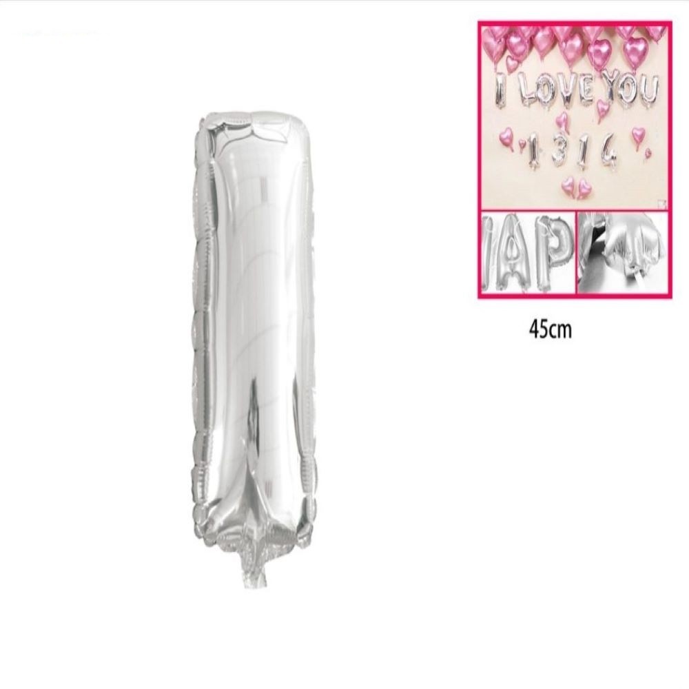 GLOBO FOIL "I" PLATA