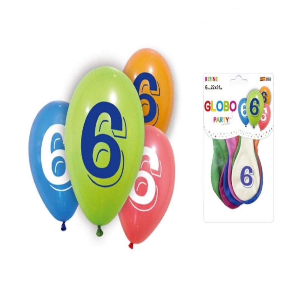 6 PRINTED BALLOONS PACK 6
