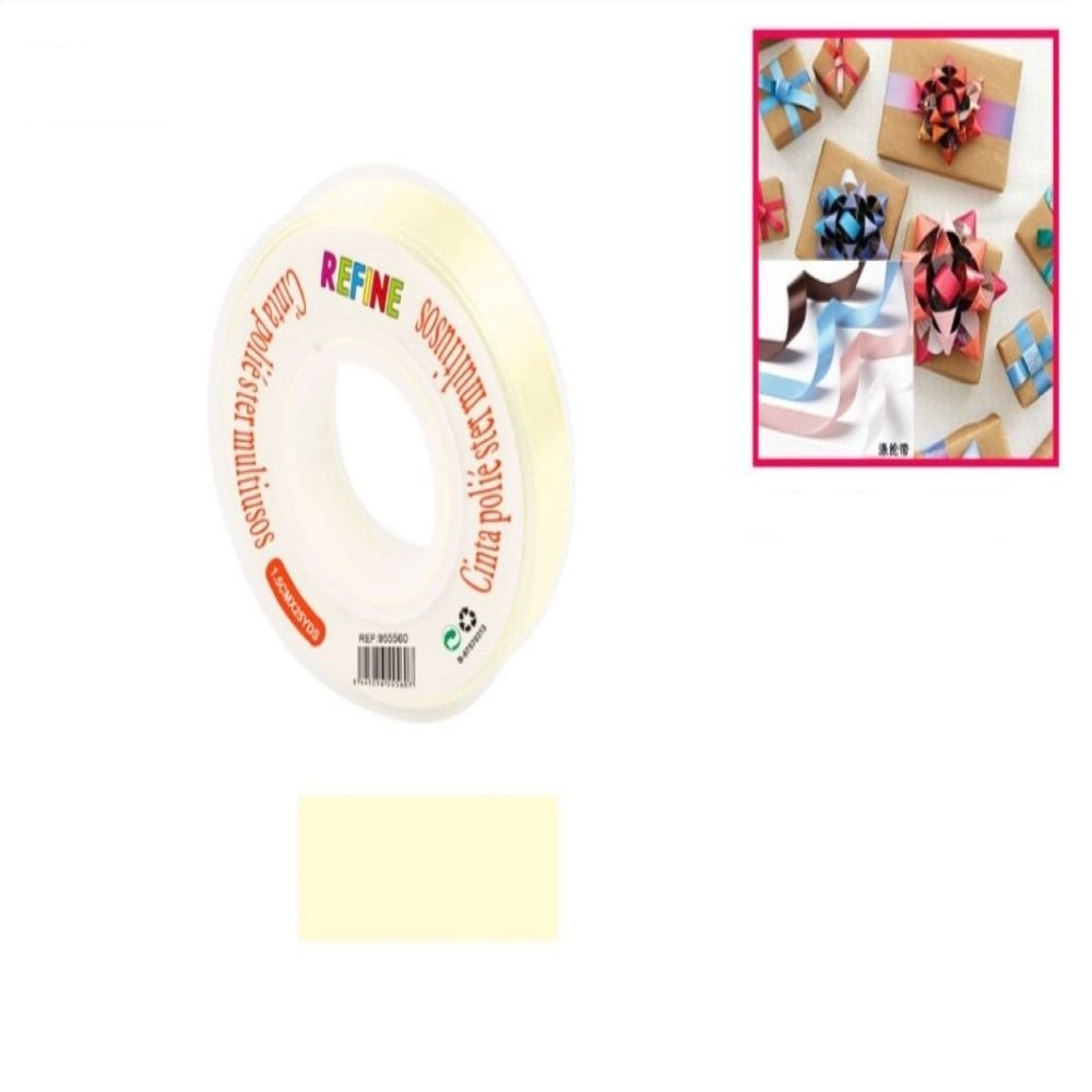 CINTA REGALO BEIGE 1.5*25YDS