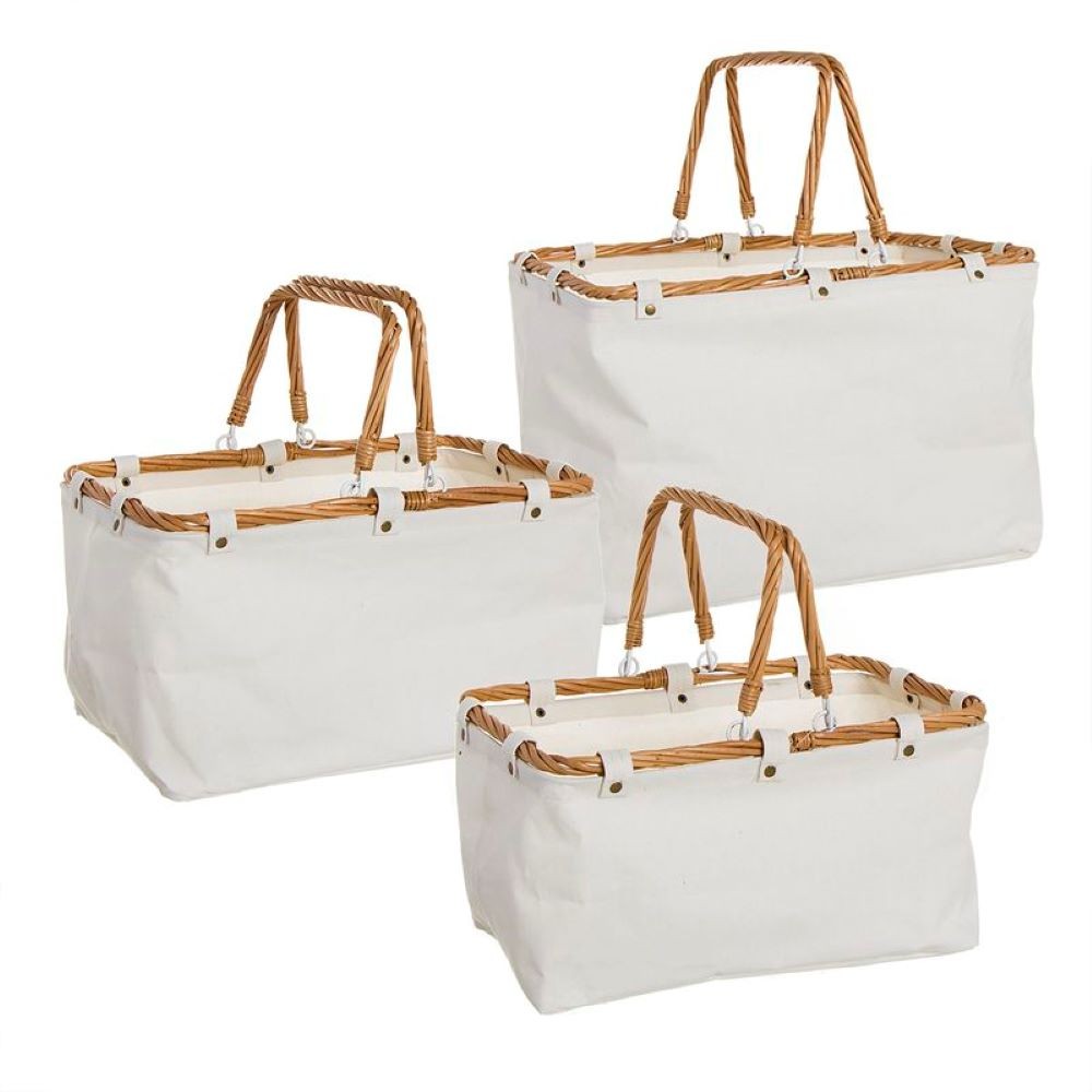 CESTA NATURAL BLANCO/MADERA