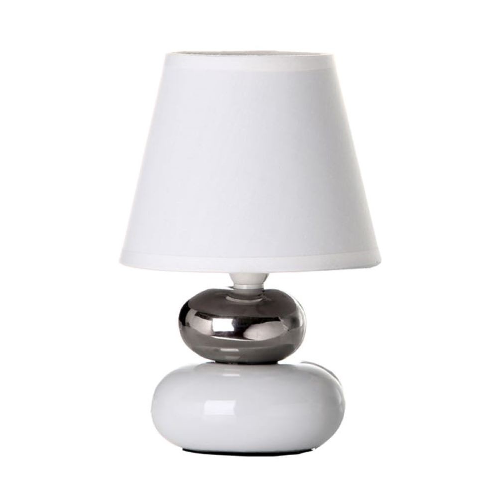 SILVER / WHITE STONE LAMP