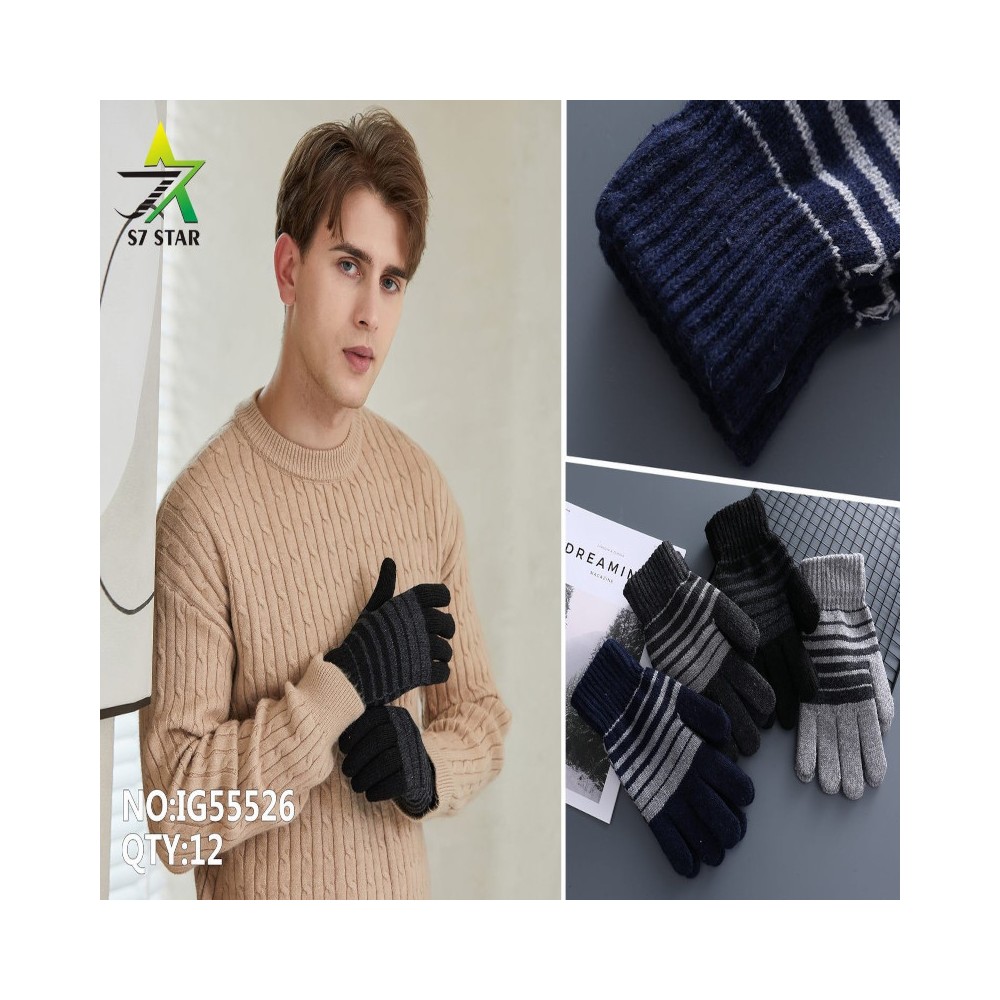 MEN'S KNIT GLOVES WITH...